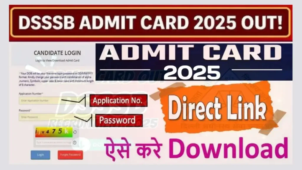 DSSSB October - December 2025 Admit Card Out