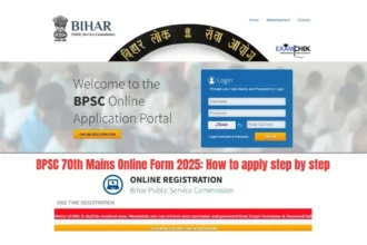 BPSC 70th Mains Online Form 2025