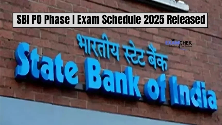 SBI PO Phase I Exam Schedule 2025 Released