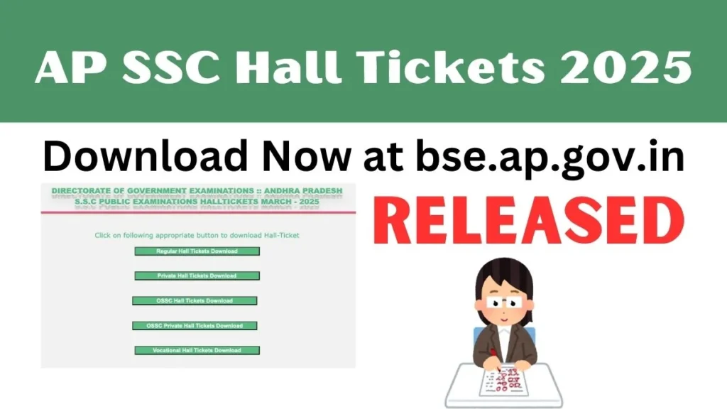 AP SSC Hall Tickets 2025 Released – Download Now at bse.ap.gov.in