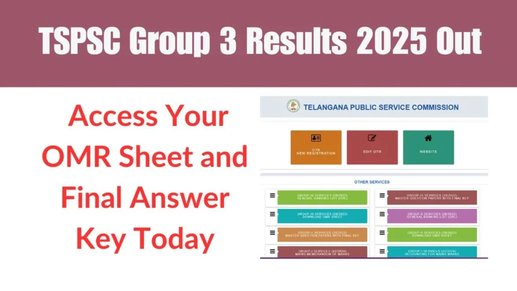 TSPSC Group 3 Results 2025 Out
