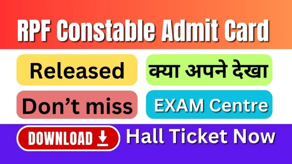 RPF Constable Admit Card