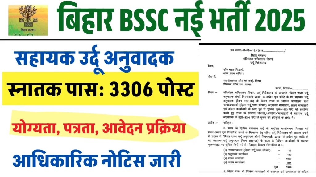 BSSC Assistant Urdu Translator 2025