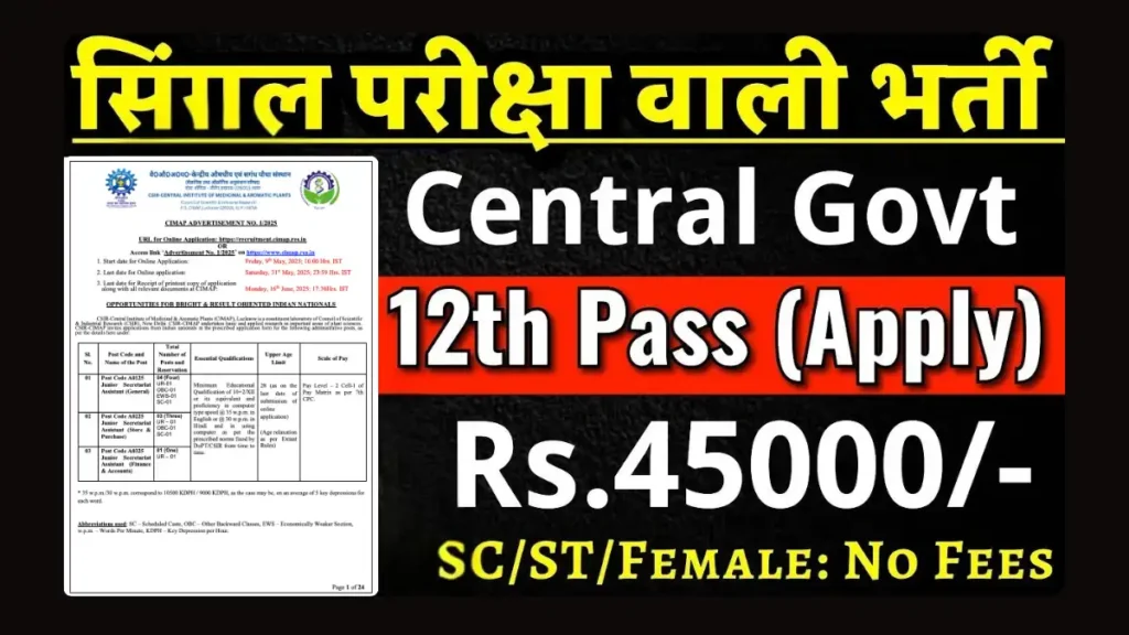 CSIR CIMAP Recruitment 2025