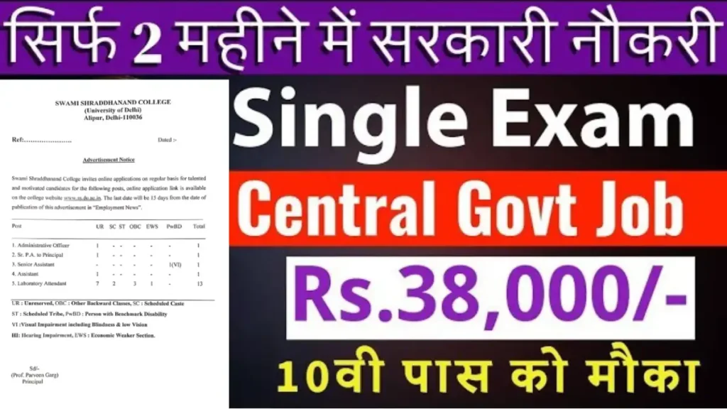Swami Shraddhanand College Vacancy 2025